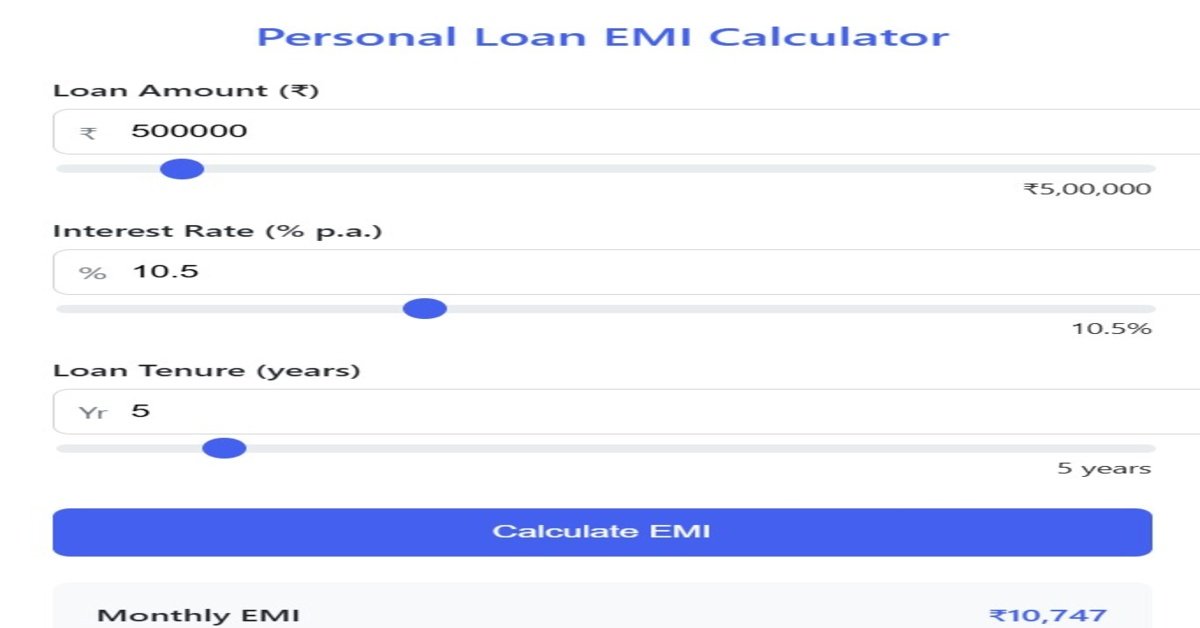Emi calculator personal loan