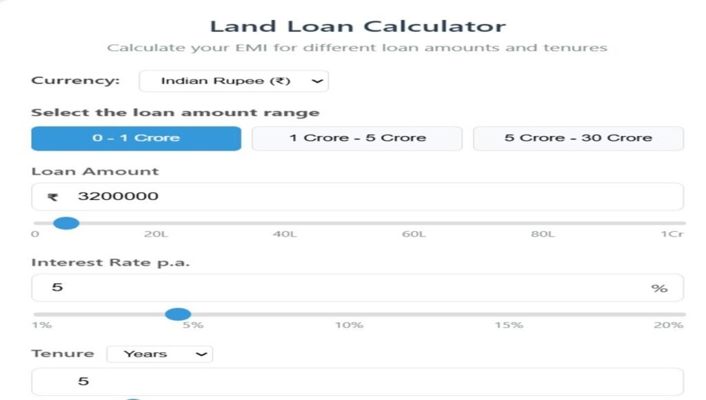 Land Loan Calculator